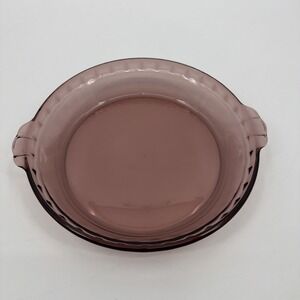 FLUTED PURPLE AMETHYST PIE DISH PYREX DISH 24CM #229 25 COOKWARE GLASS WARE